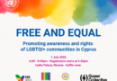 “Özgür ve Eşit: Kıbrıs’taki LGBTQI+ toplulukları için farkındalık ve hakların güçlendirilmesi” etkinliği çarşamba günü yapılacak